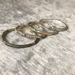 Set of 4 silver bangles